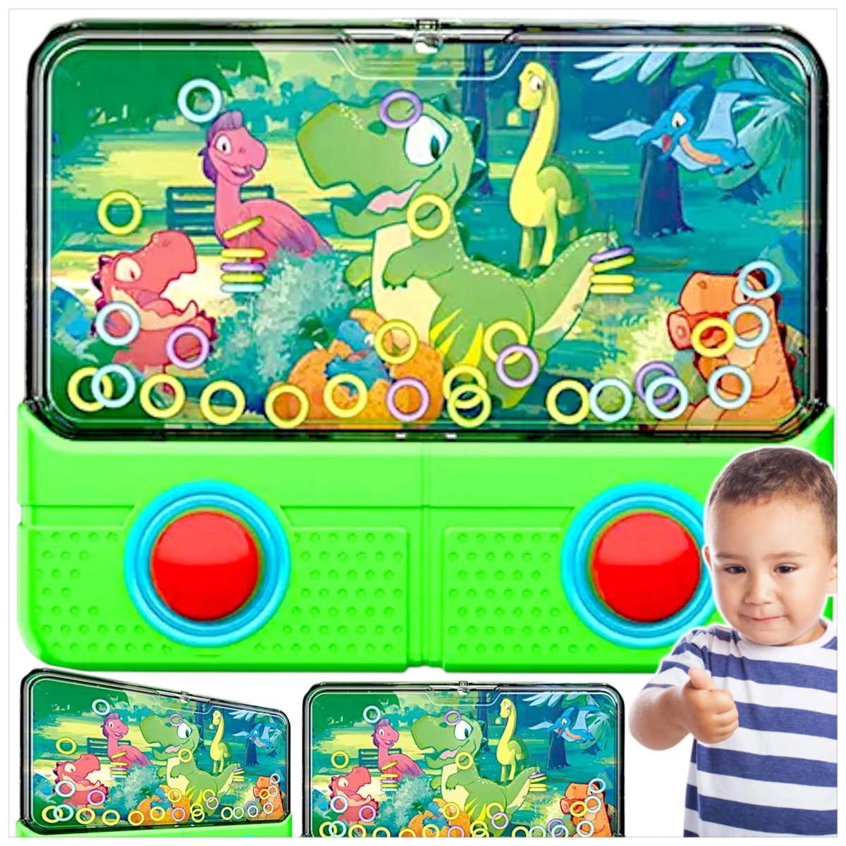 GRA ZRĘCZNOŚCIOWA DLA DZIECI GIERKA WODNA KONSOLA PAD DINOZAURY WATER GAME 