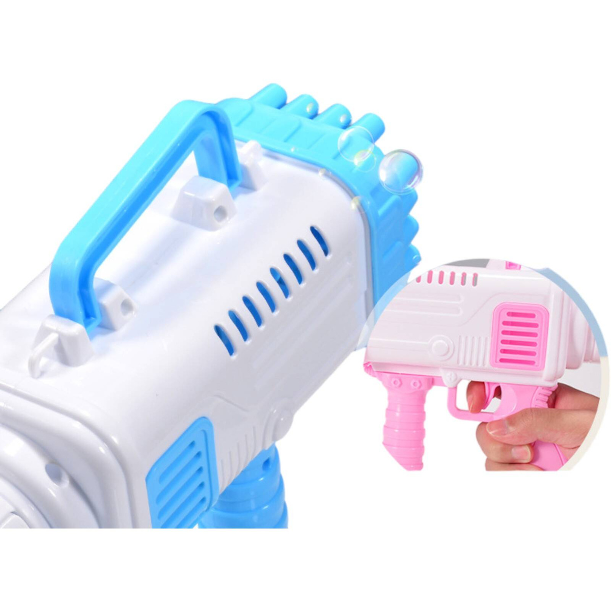 PISTOLET NA BAŃKI MYDLANE MASZYNKA WYRZUTNIA BANIEK MYDLANYCH BAZOOKA PŁYN
