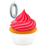 ŚWIECZKA URODZINOWA NA TORT CYFRA 0 SREBRNA NA URODZINY DEKORACJA TORTU