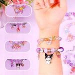 ZESTAW DO ROBIENIA BRANSOLETEK BIŻUTERII DLA DZIECI KUROMI FIOLET KUFEREK