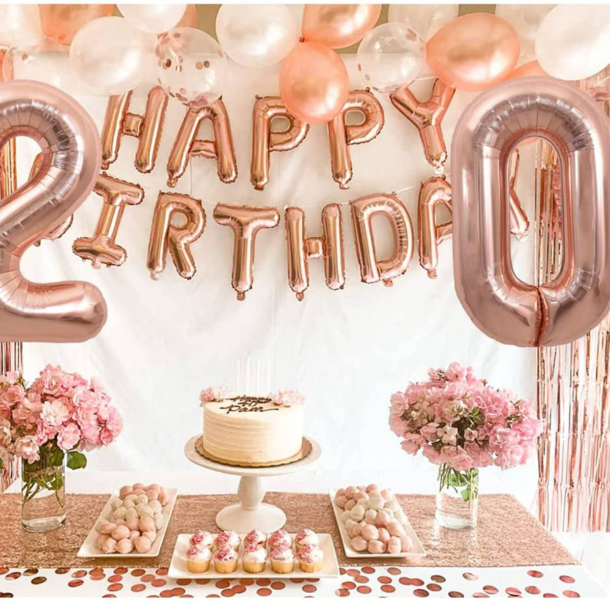 BALON FOLIOWY CYFRA 0 ZERO ROSE GOLD URODZINOWY NA URODZINY JUBILEUSZ 40cm