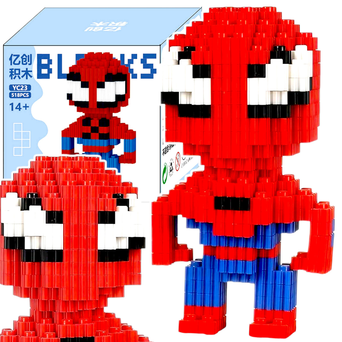 KLOCKI KONSTRUKCYJNE DO UKŁADANIA SPIDERMAN PUZZLE 3D FIGURKA 518 ELEMENTÓW