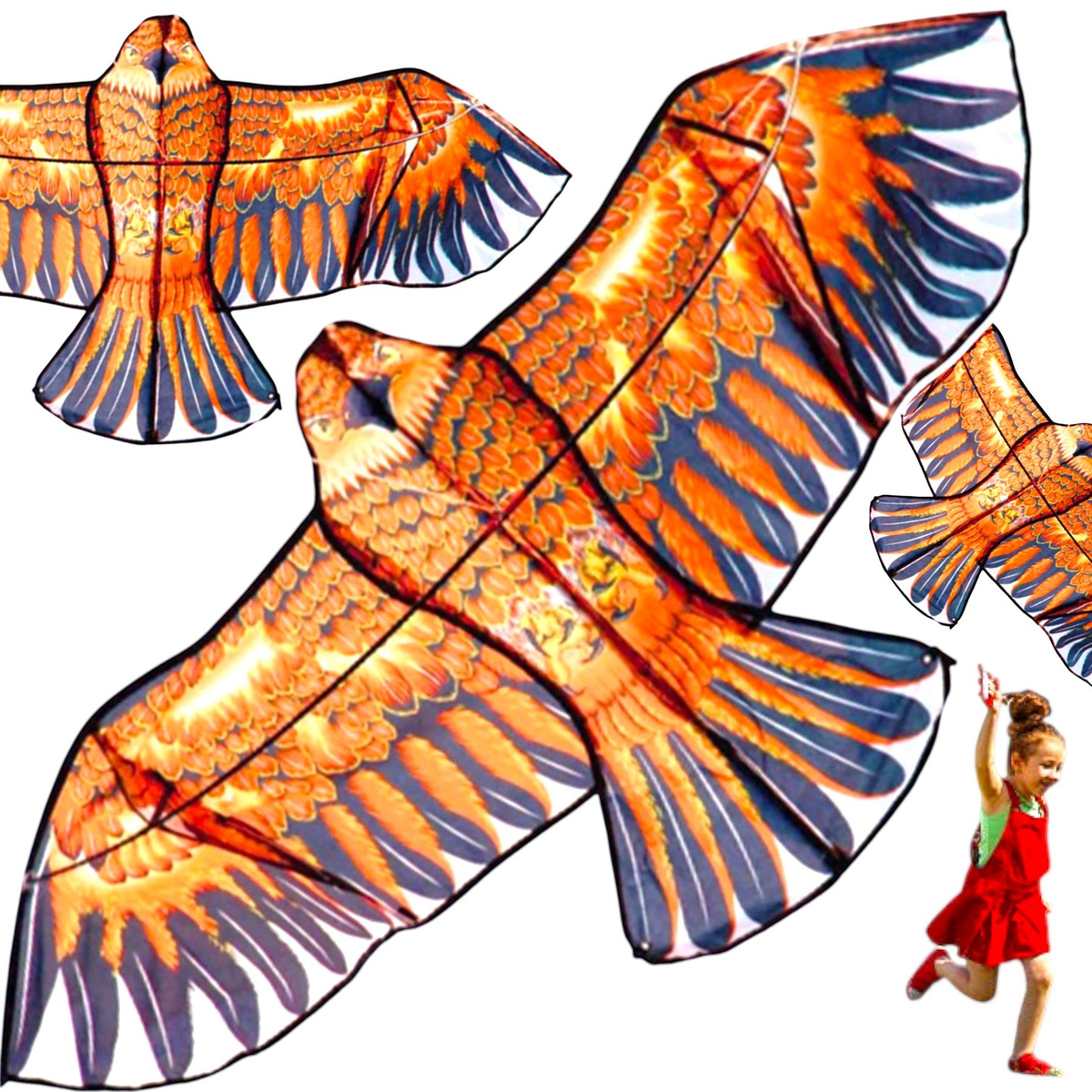 MEGA LATAWIEC ORZEŁ MOCNY DUŻY OGROMNY PTAK XXL 130 CM ODSTRASZACZ PTAKÓW 