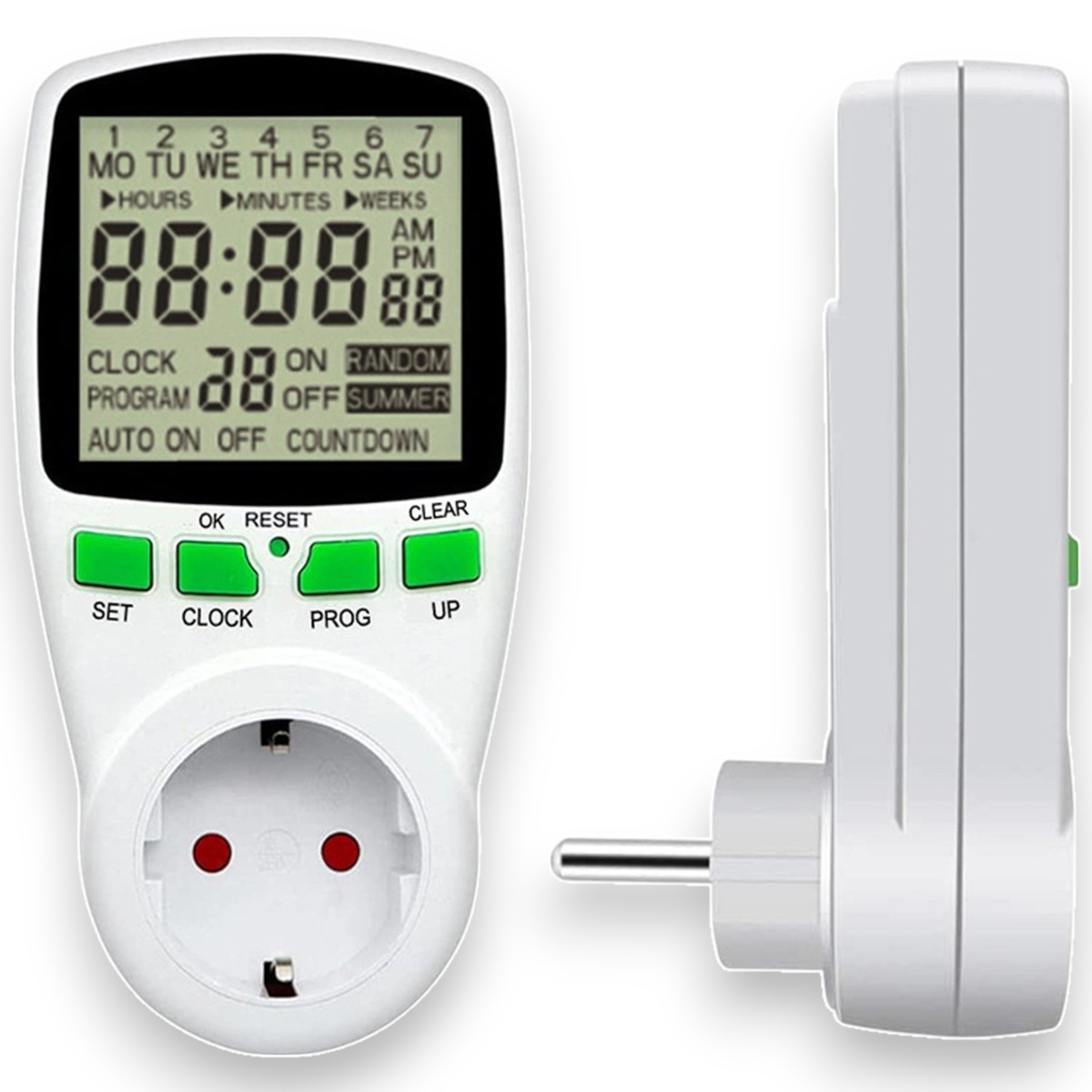 PROGRAMATOR CZASOWY Z DUŻYM EKRANEM LCD TIMER TYGODNIOWY 230V 16A 3680W 
