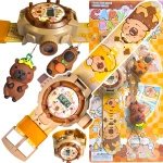 ZEGAREK 3D Z PROJEKTOREM DLA DZIECI KAPIBARA + BRELOCZEK CAPYBARA WYŚWIETLA