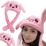 CZAPKA Z RUCHOMYMI USZAMI ŚWIECI ŁAPKI KRÓLIK USZY KRÓLIKA CIEPŁA POLAROWA