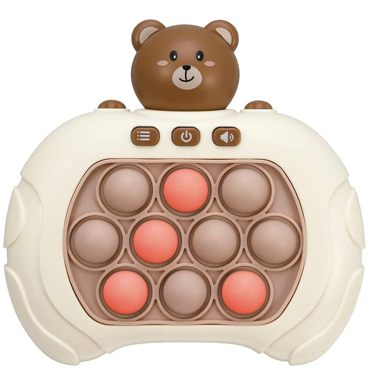 GRA ZRĘCZNOŚCIOWA POP IT ANTYSTRESOWA ELEKTRYCZNA KONSOLA MIŚ 80 POZIOMÓW