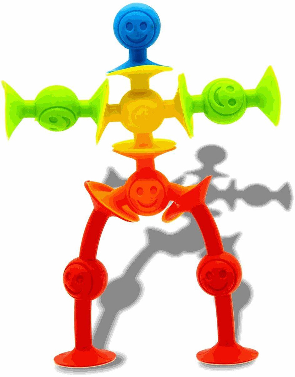 KLOCKI SILIKONOWE PRZYSSAWKI KONSTRUKCYJNE 29 SZT KOLOROWE ELASTYCZNE HAPPY