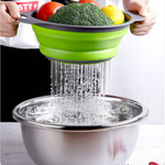 DURSZLAK SILIKONOWY SKŁADANY KUCHENNY CEDZAK SITKO OCIEKACZ UCHWYTy 19cm