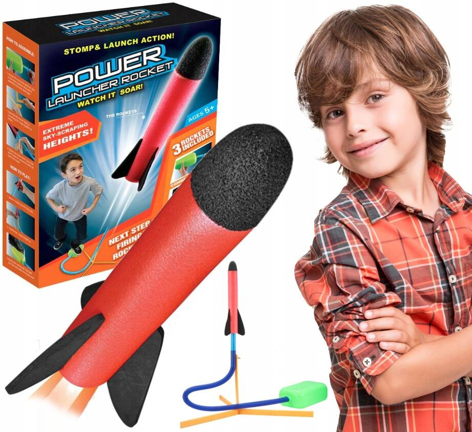 WYRZUTNIA RAKIET PIANKOWYCH POWER ROCKET LAUNCHER 3 RAKIETY PIANKOWE EVA