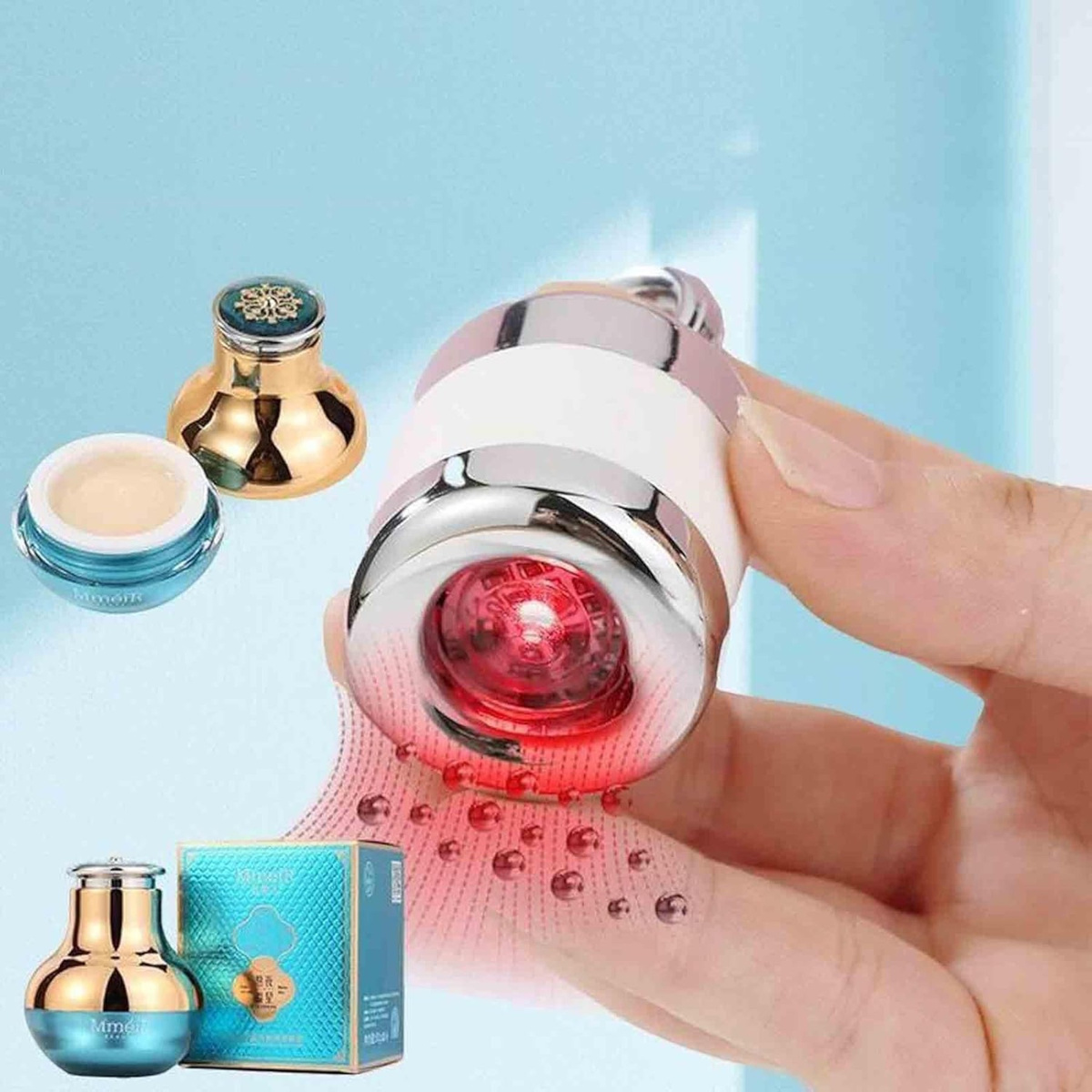 MMEIR LUKSUSOWY KREM POD OCZY Z KAWIOREM 50g+MASAŻER INTENSYWNA REGENERACJA