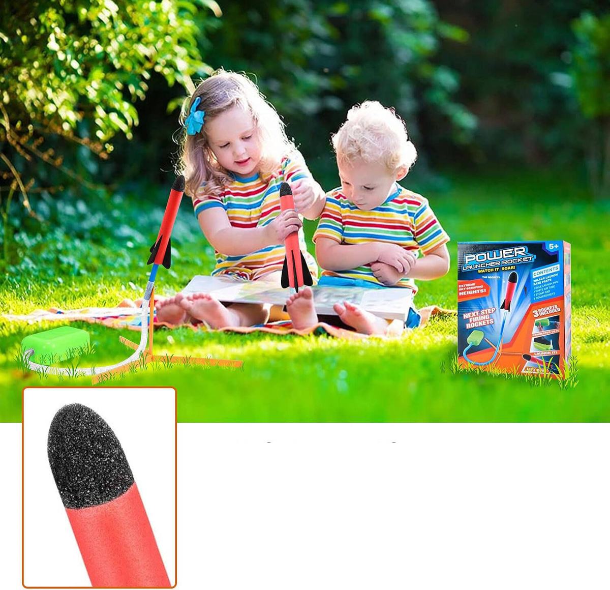 WYRZUTNIA RAKIET PIANKOWYCH POWER ROCKET LAUNCHER 3 RAKIETY PIANKOWE EVA