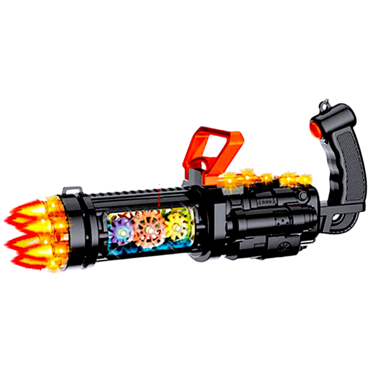 DUŻY PISTOLET MECHANICZNY Z DŹWIĘKIEM I ŚWIATŁEM ZABAWKA RUCHOWA ŚWIECI LED