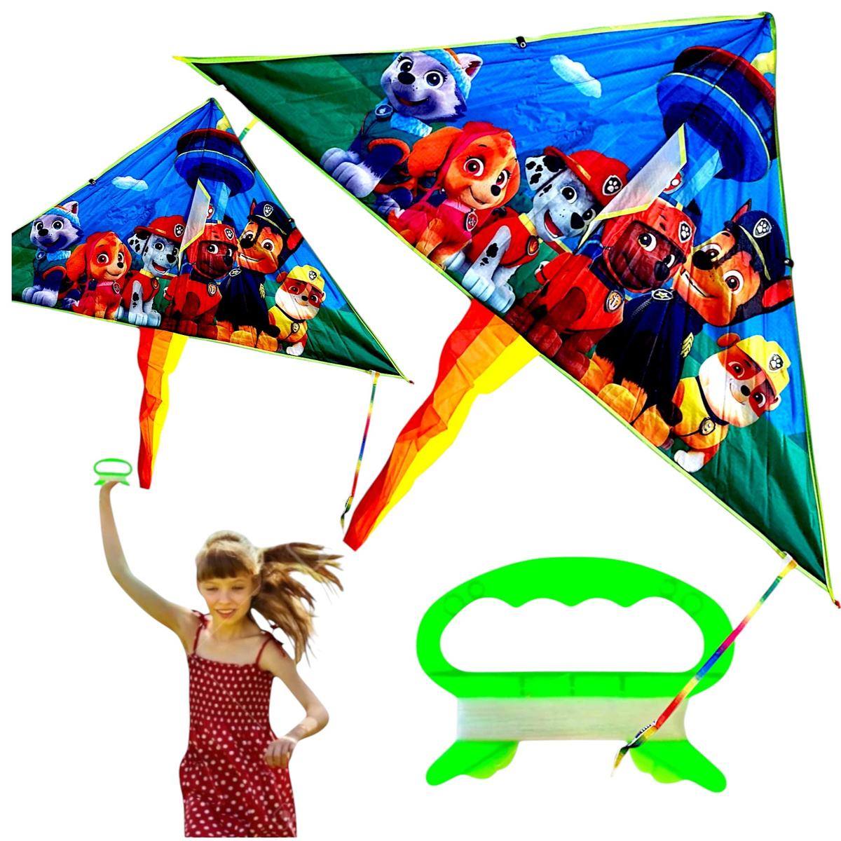 PSI PATROL MEGA DUŻY LATAWIEC DLA DZIECI XXL 130 x 64 CM EKIPA PIESKÓW BAZA