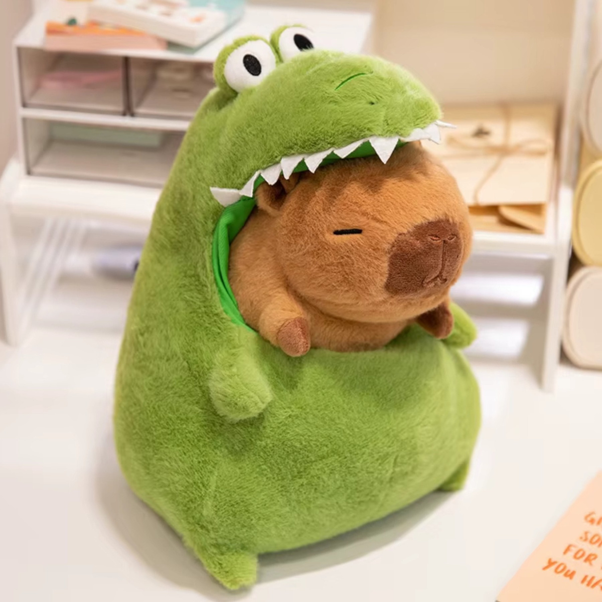 KAPIBARA W KROKODYULU KROKODYUL DINOZAUR MEGA DUŻA MASKOTKA 40CM PLUSZOWA