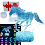 Lampka Nocna Biurkowa dla Dzieci Koń Konik Horse 16 LED 3D + Pilot