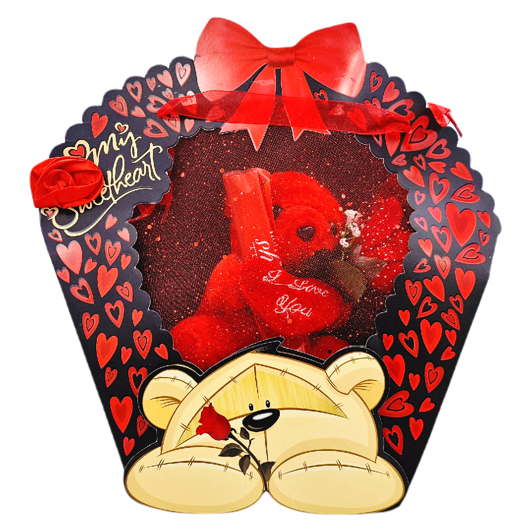 ZESTAW 4w1 PREZENT DLA ZAKOCHANYCH GIFTBOX DLA UKOCHANEJ NA WALENTYNKI MIŚ