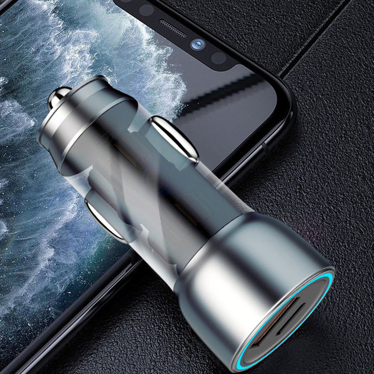 SZYBKA ŁADOWARKA SAMOCHODOWA USB USB-C QC 3.0 PD 52W DO ZAPALNICZKI MOCNA