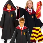 STRÓJ HARRY POTTER DLA DZIECI HERB GRYFFINDORU PELERYNA SZALIK KRAWAT  XL