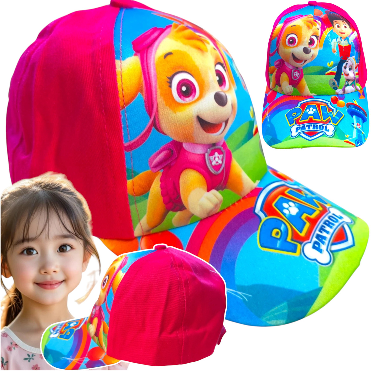 CZAPKA Z DASZKIEM DLA DZIECI PSI PATROL SKYE DLA DZIEWCZYNKI NA LATO