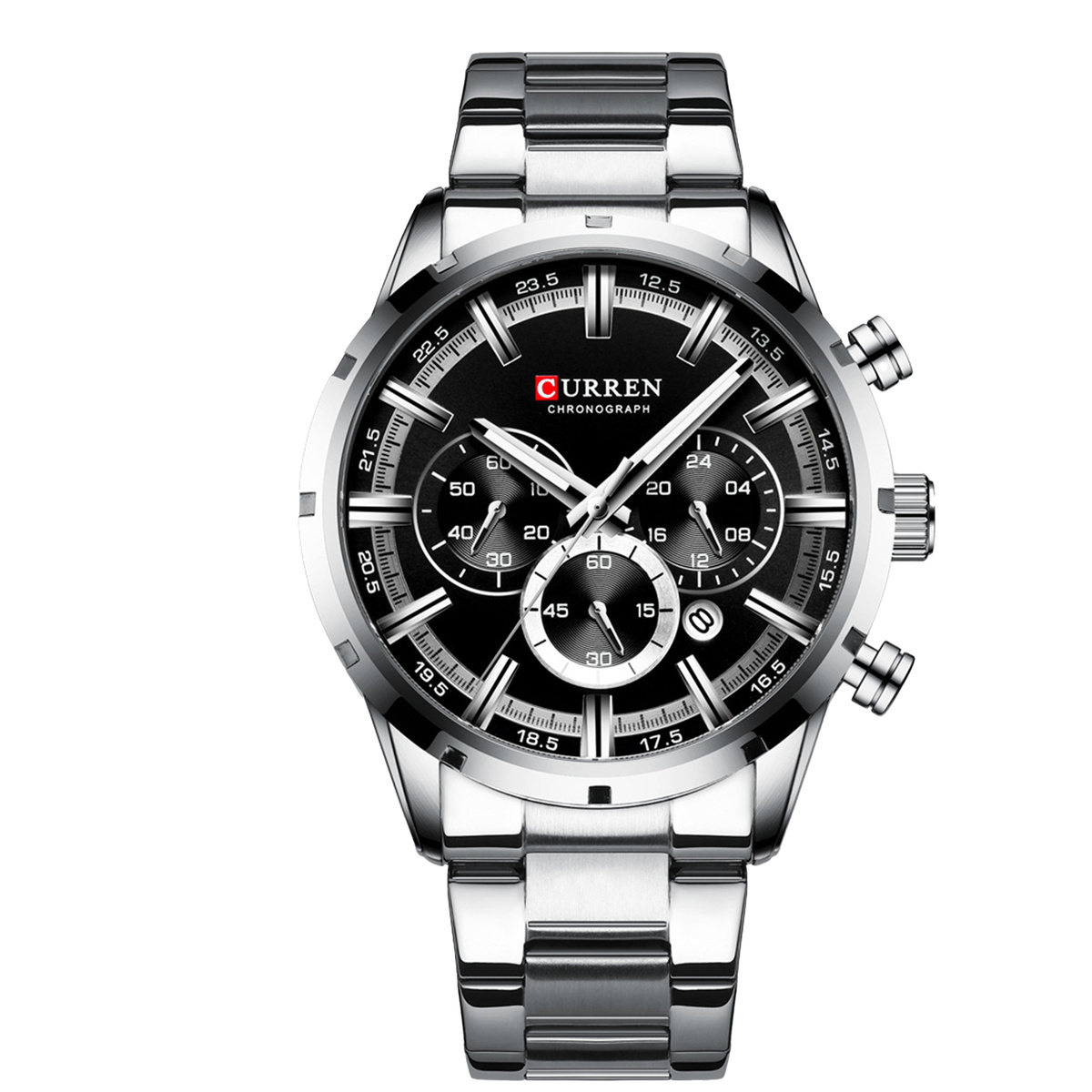 ELEGANCKI ZEGAREK MĘSKI MODNY CURREN DATOWNIK CHRONOGRAF JAPOŃSKI MECHANIZM