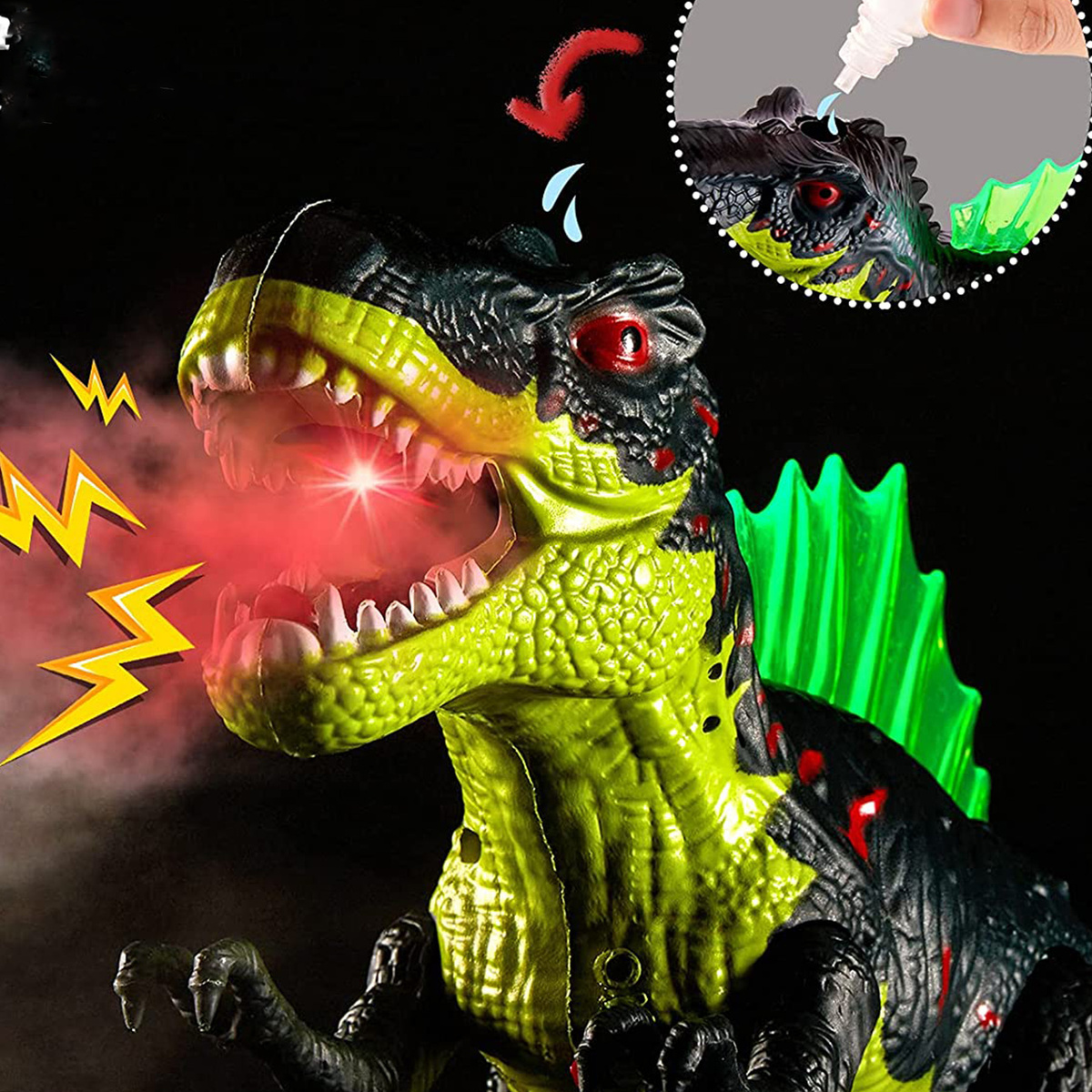 DINOZAUR T-REX ŚWIECI RYCZY CHODZI ZIEJE PARĄ XXL FIGURKA INTERAKTYWNA