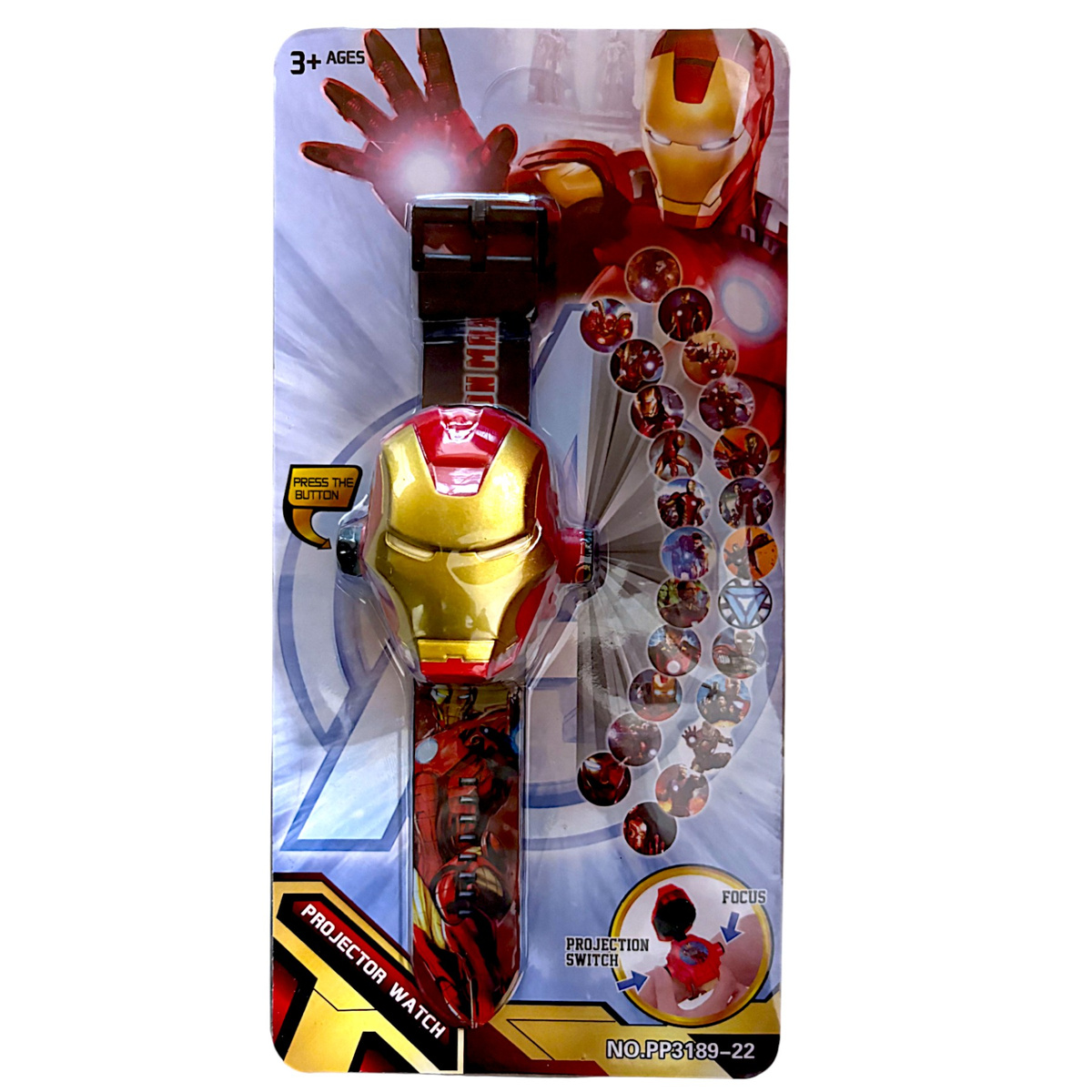 ZEGAREK Z PROJEKTOREM DLA DZIECI IRON-MAN 3D WYŚWIETLA OBRAZKI RZUTNIK