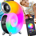 LAMPKA NOCNA LED ŚLIMAK RGB BLUETOOTH ZEGAR RADIO GŁOŚNIK APLIKACJA 