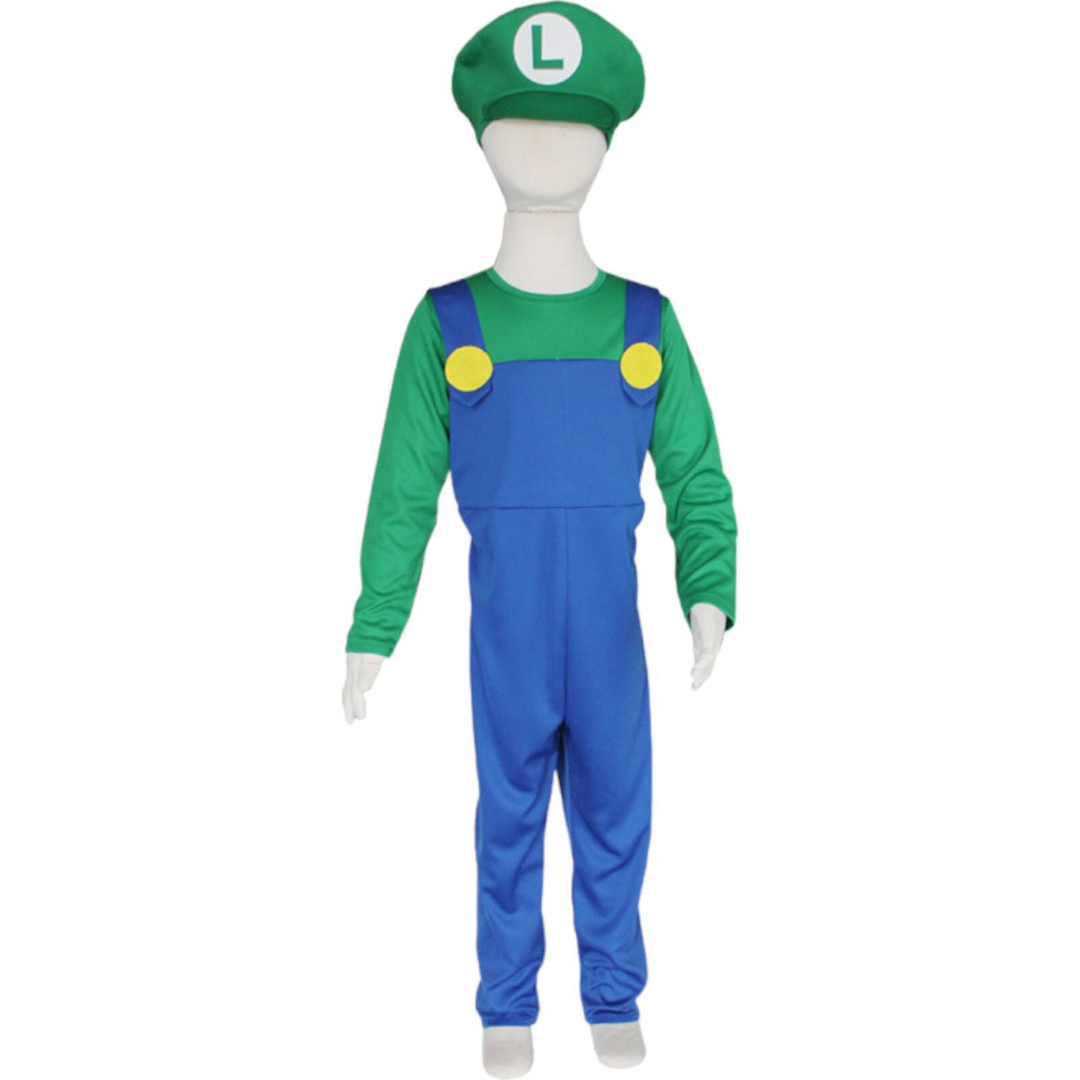 SUPER MARIO STRÓJ LUIGI PRZEBRANIE DLA CHŁOPCA NA BAL KOSTIUM CZAPKA WĄSY 