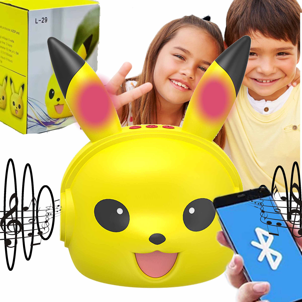 PIKACHU GŁOŚNIK Bluetooth LAMPKA ŚWIECĄCE USZY RADIO 5h PRACY NA 1ŁADOWANIU