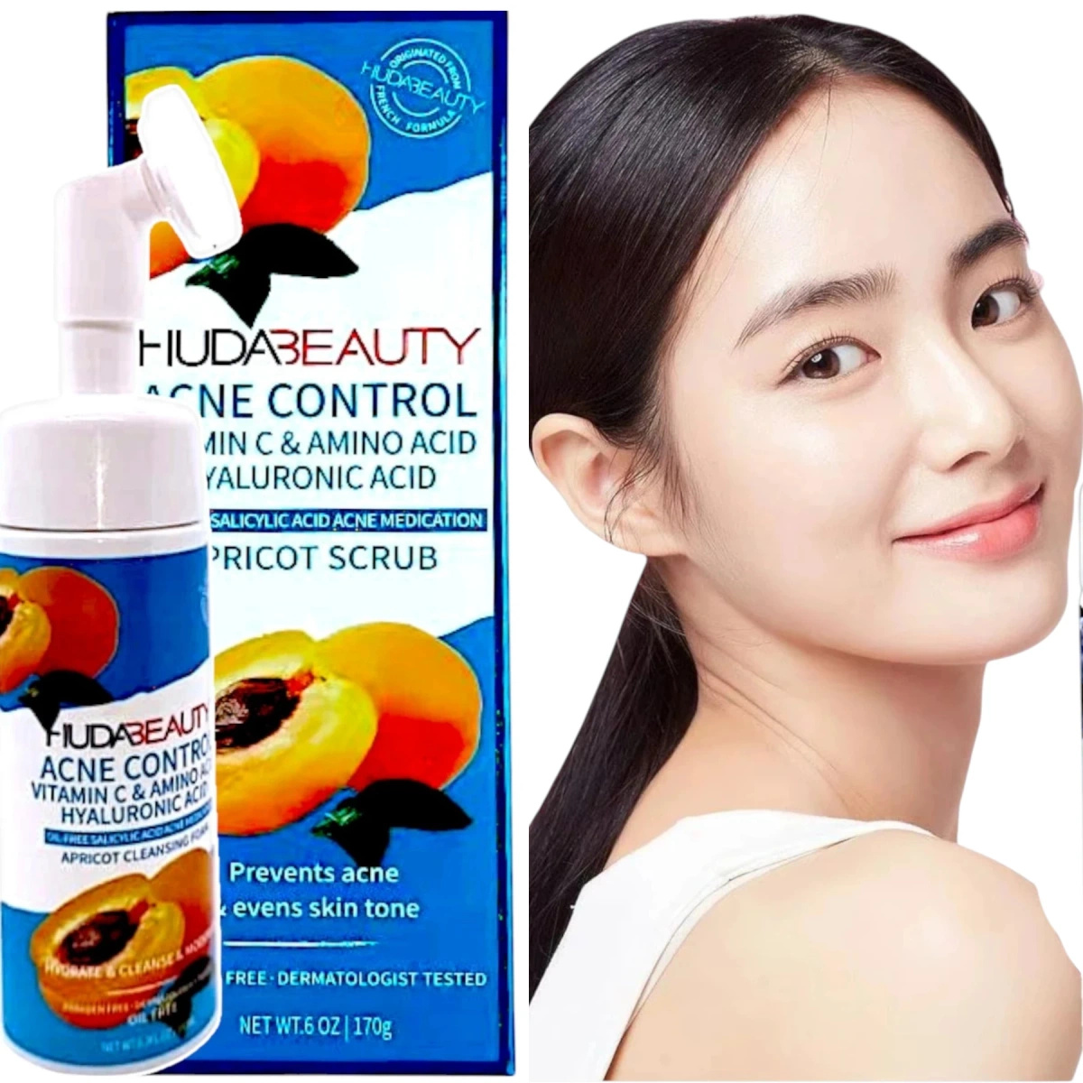 OCZYSZCZAJĄCA PIANKA DO TWARZY Z EKSTRAKTEM Z MORELI I SZCZOTKĄ 150 ml