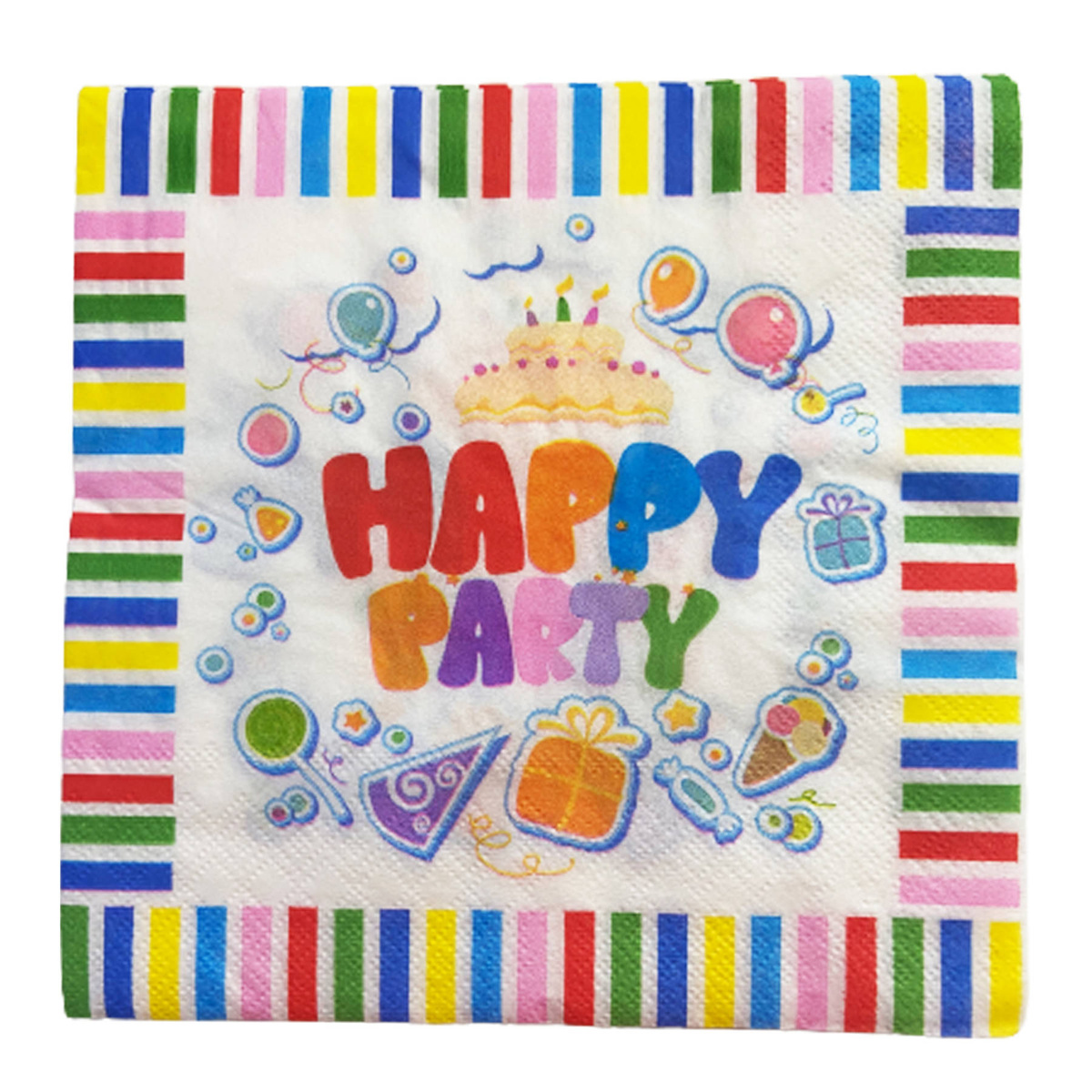 SERWETKI URODZINOWE PAPIEROWE HAPPY PARTY NA URODZINY DLA DZIECKA 12szt.