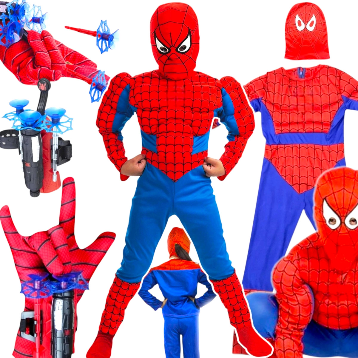 SPIDERMAN Zestaw Strój Dla Chłopca Kostium + Wyrzutnia Sieci 