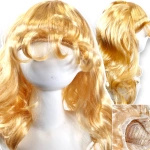 PERUKA WŁOSY DLA DZIEWCZYNKI BLOND DO STROJU BARBIE ZŁOTY BLASK DŁUGIE 50CM