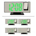 BUDZIK ZEGAR ELEKTRONICZNY GŁOŚNY Z PROJEKTOREM LED STOJĄCY CYFROWY DATA