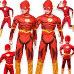 STRÓJ DLA CHŁOPCA DC THE FLASH PRZEBRANIE NA BAL KOSTIUM NA IMPREZĘ 128-134