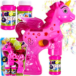 PISTOLET DO BANIEK DLA DZIEWCZYNKI JEDNOROŻEC + 2x PŁYN BAŃKI MYDLANE PEGAZ