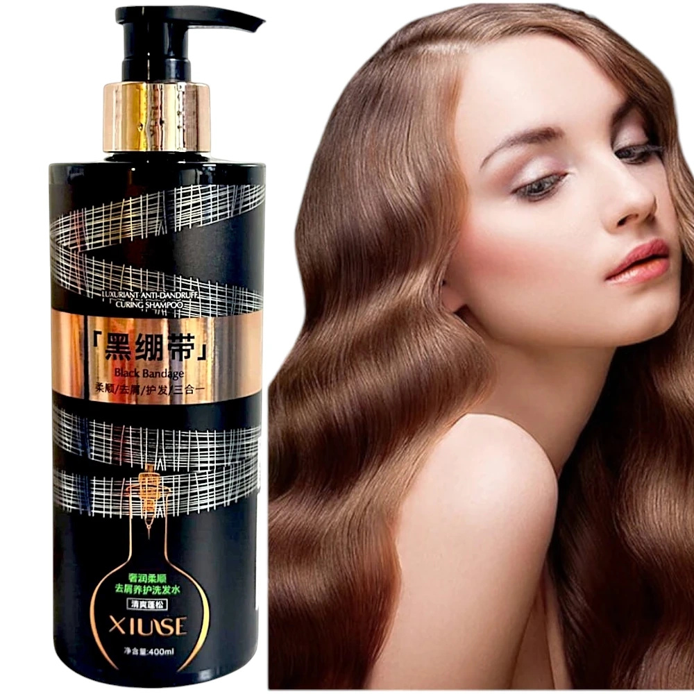 XIUSE SZAMPON DO WŁOSÓW CZARNY BANDAŻ 400 ml WYGŁADZENIE ŚWIEŻOŚĆ OCHRONA