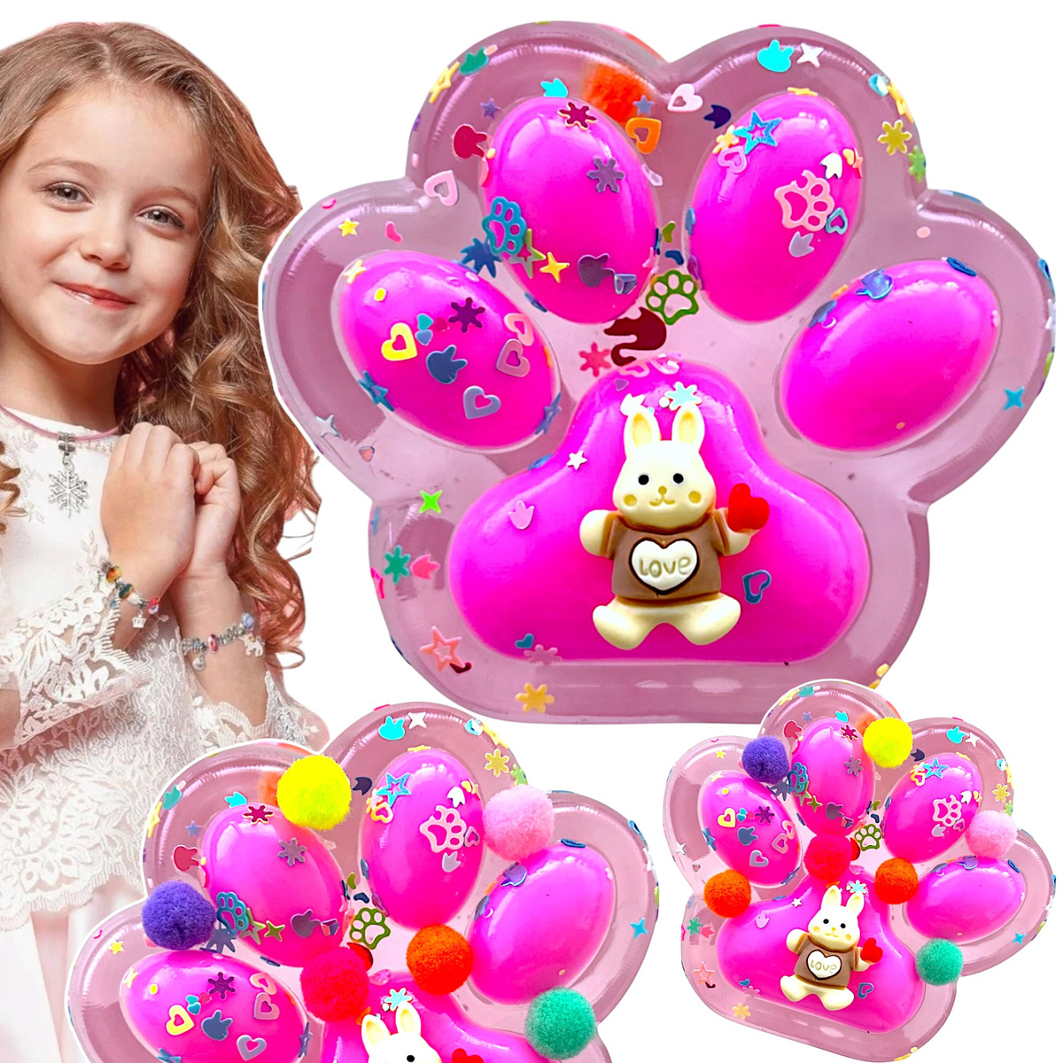 DUŻY GNIOTEK KOCIA ŁAPKA PSIA ŁAPA ZABAWKA ANTYSTRESOWA SQUISHY KOLOROWY XL