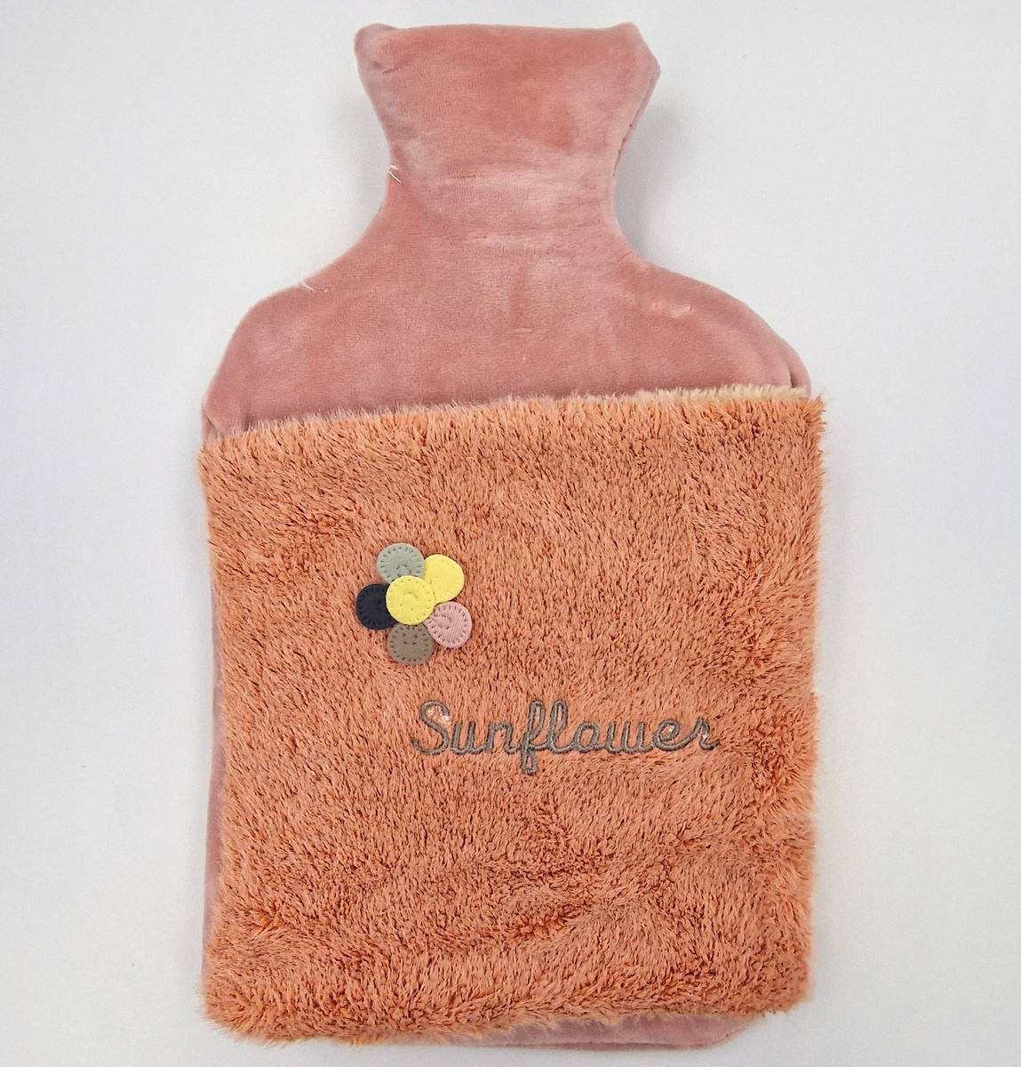 DUŻY TERMOFOR GUMOWY W SWETERKU POKROWIEC PLUSZOWY OGRZEWACZ 2 LITRY CIEPŁY