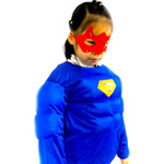 STRÓJ SUPERMAN PRZEBRANIE DLA CHŁOPCA BAL 3w1 GRUBY MIĘŚNIE MASKA KOSTIUM