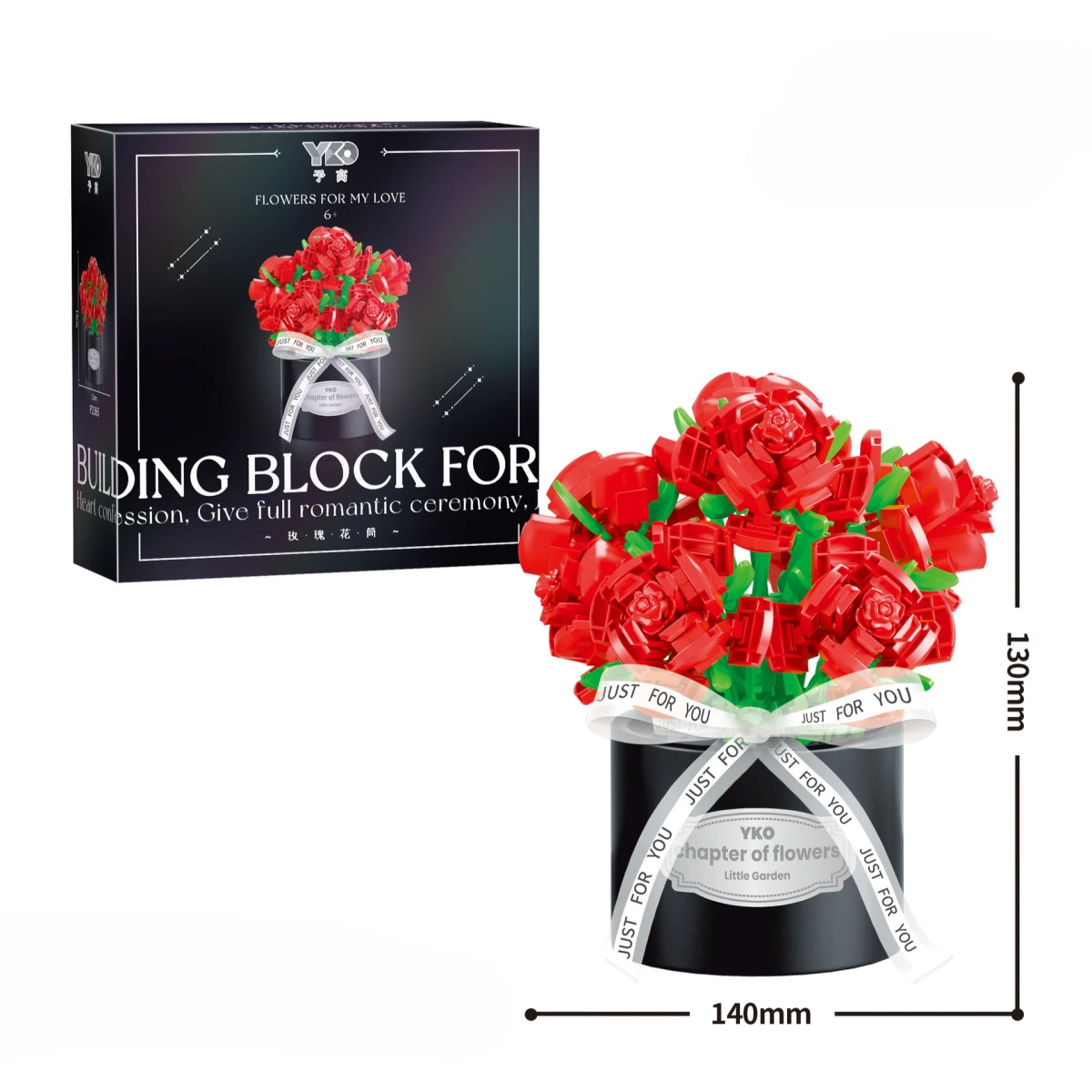 KLOCKI KONSTRUKCYJNE GIFT BOX BUKIET RÓŻ 3D ZESTAW NA PREZENT 514 ELEMENTÓW