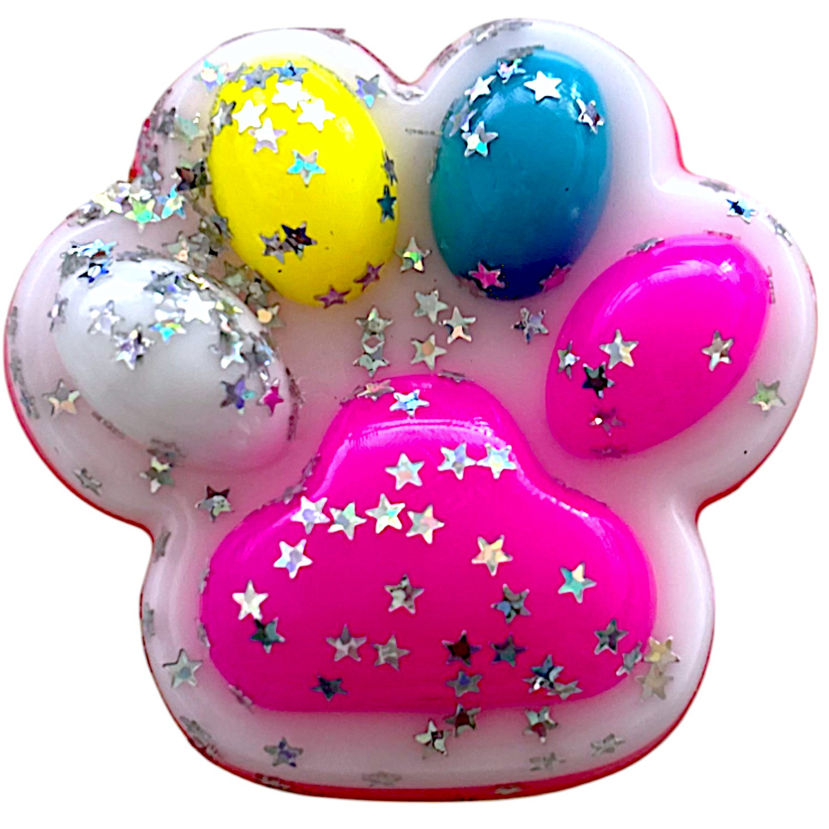 GNIOTEK ANTYSTRESOWY KOCIA ŁAPKA Z POSYPKĄ ZABAWKA SENSORYCZNA ANTYSTRESOWA