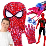 SPIDERMAN MEGA ZESTAW 5w1 FIGURKA 2x RĘKAWICA WYRZUTNIA SIECI MASKA KOSTIUM