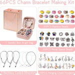 Zestaw do Robienia Bransoletek Koraliki Biżuterii Prezent Zawieszki Kuferek