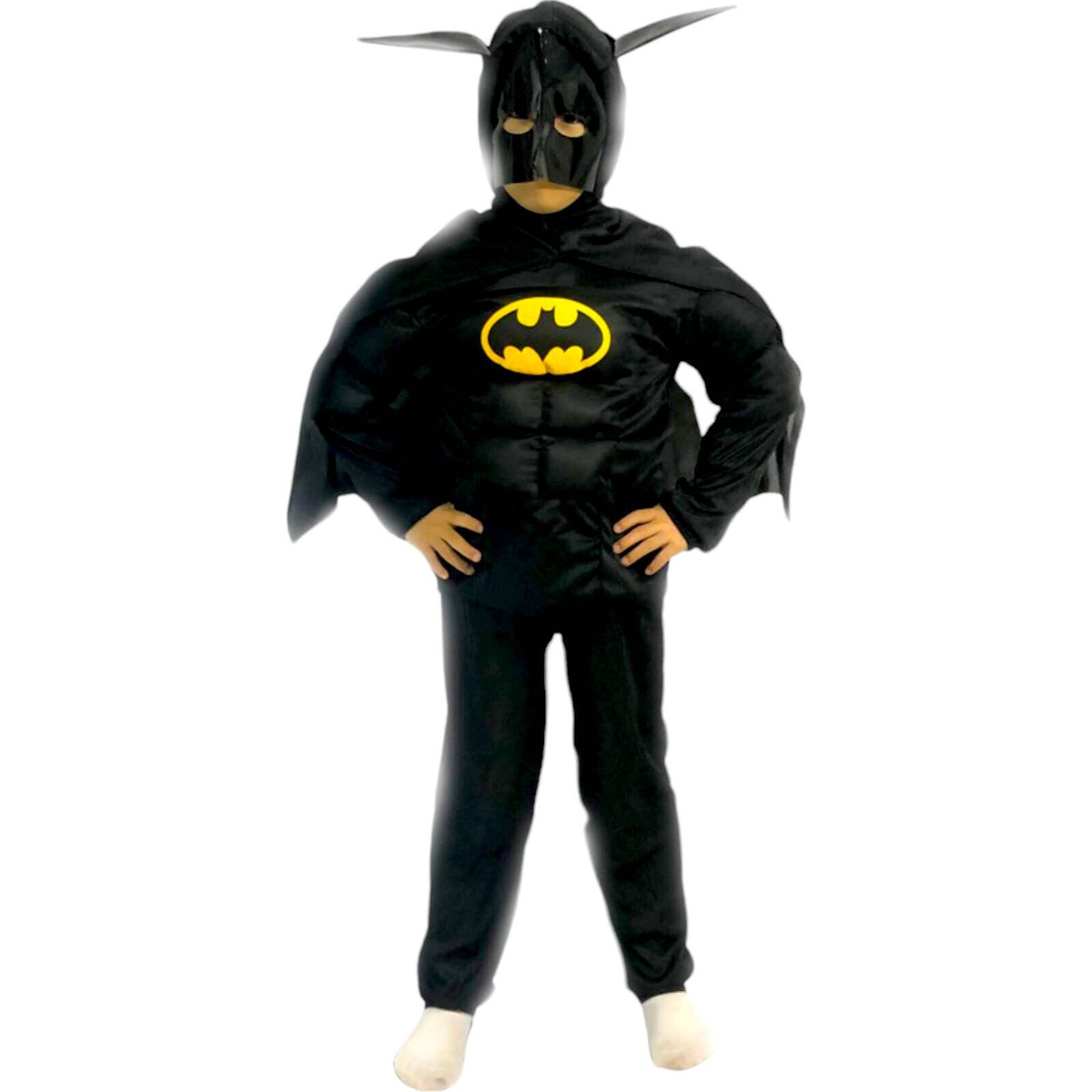 STRÓJ BATMAN PRZEBRANIE DLA CHŁOPCA NA BAL 3w1 GRUBY MIĘŚNIE MASKA KOSTIUM