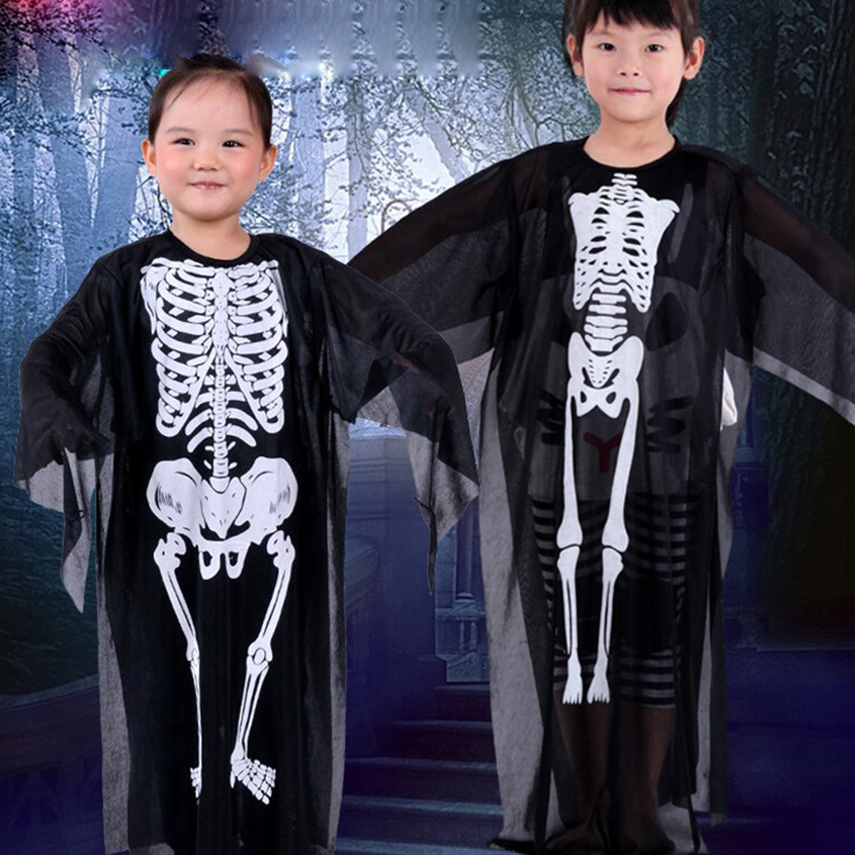 PRZEBRANIE NA HALLOWEEN STRÓJ KOŚCIOTRUP TRUP SZKIELET SZKIELETOR LUŹNY