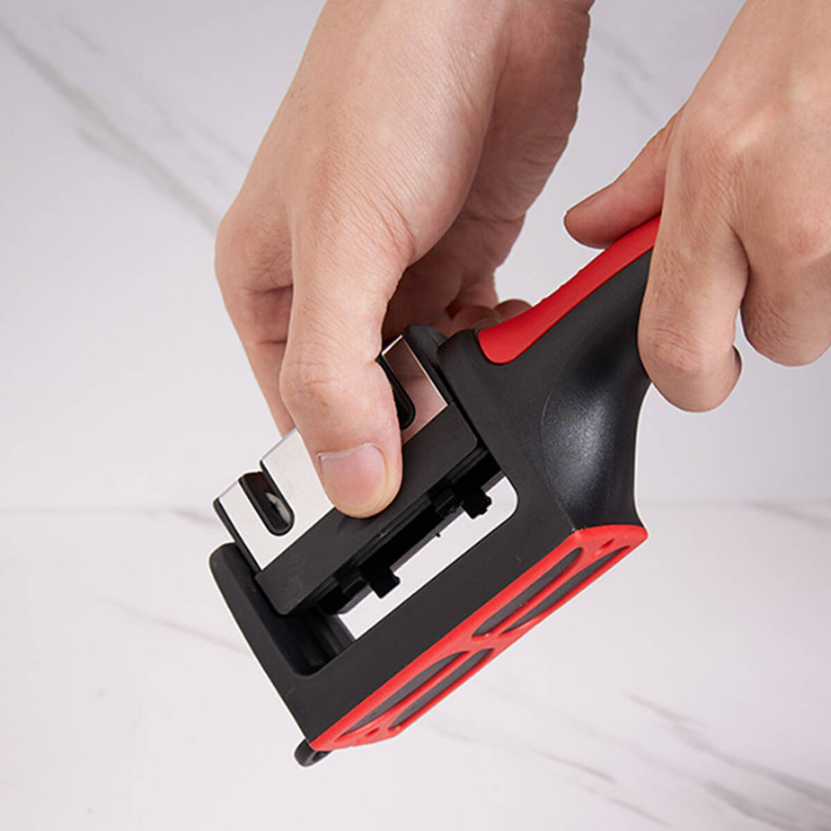 OSTRZAŁKA OSEŁKA DO NOŻY NOŻYCZEK KUCHENNYCH TRÓJFAZOWA OSTRA PORĘCZNA 3w1