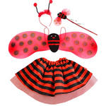 STRÓJ DLA DZIECI BIEDRONKA NA BAL SPÓDNICZKA SKRZYDEŁKA PRZEBRANIE 4w1