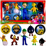 SUPER MARIO BROS FIGURKI ZESTAW 5 FIGUREK 3 ŻETONY FIGURKA LUIGI DONKEY